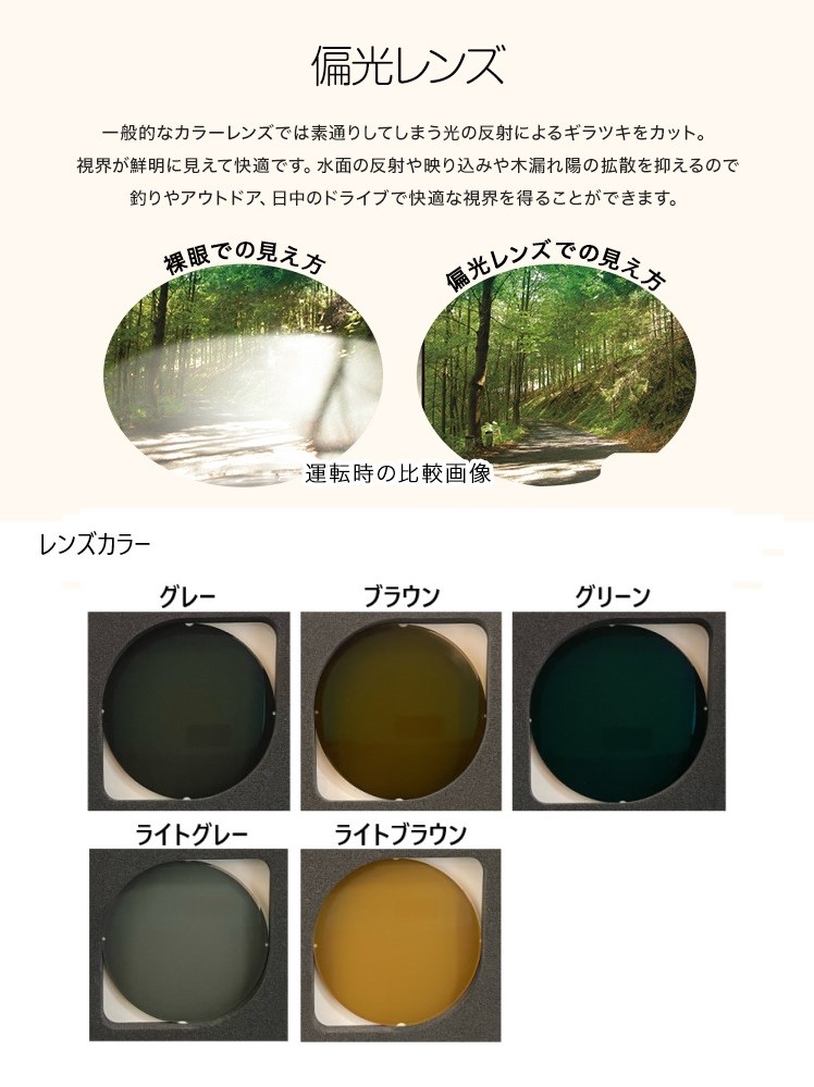 偏光レンズ-度なし | メガネのレンズ交換.ねっと